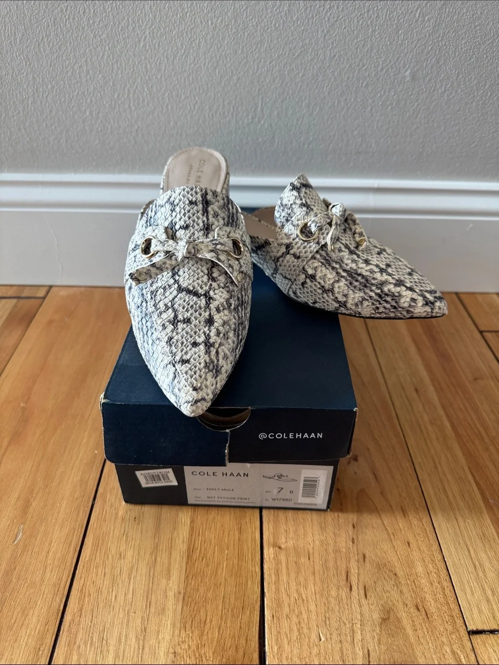 Hardly Worn Cole Haan Snakeskin Mules Size 7
